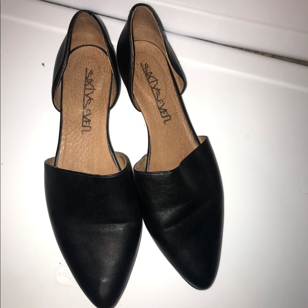 Sixtyseven cutout flats, Black, size 10, leather